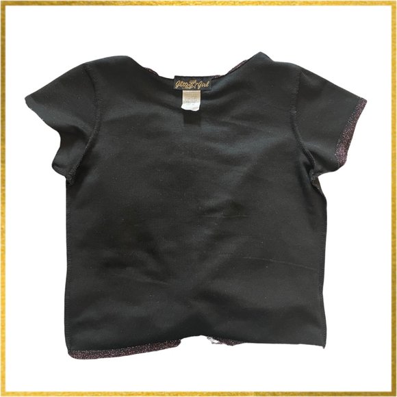 Glitter Girl Twist Front Top - Black with Pink Metallic Finish. Size 7/8 - Picture 6 of 9